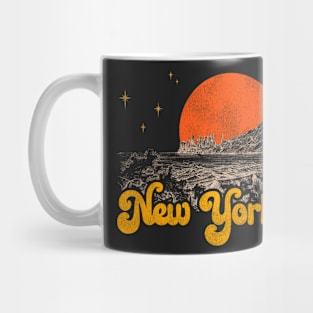 Vintage State of New York Mid Century Distressed Aesthetic Mug